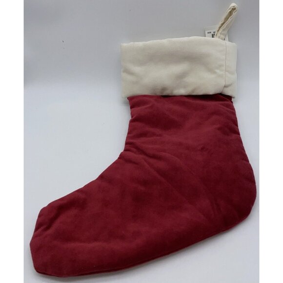 Pottery Barn Charlie Velvet Christmas Holiday Stocking Red Monogrammed 14 Inch - Picture 8 of 11
